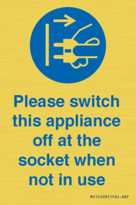 Please switch this appliance off at the socket when not in use